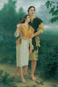 Adam and Eve leaving the Garden of Eden